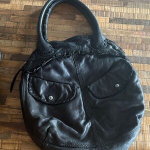 LUCKY BRAND Chic Black Leather Shoulder Bag